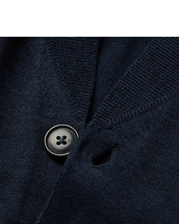 dunkelblaue Strickjacke mit einem Schalkragen von Paul Smith