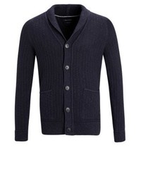 dunkelblaue Strickjacke mit einem Schalkragen von Marc O'Polo