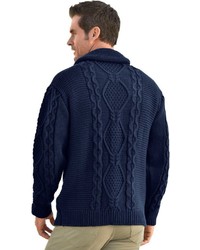 dunkelblaue Strickjacke mit einem Schalkragen von MARCO DONATI