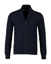 dunkelblaue Strickjacke mit einem Schalkragen von Selected Homme