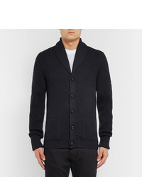 dunkelblaue Strickjacke mit einem Schalkragen von Tom Ford