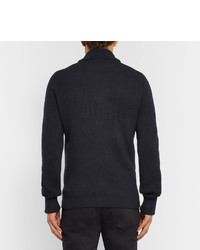 dunkelblaue Strickjacke mit einem Schalkragen von Tom Ford