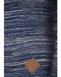 dunkelblaue Strickjacke mit einem Schalkragen von Solid