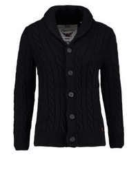 dunkelblaue Strickjacke mit einem Schalkragen von Superdry