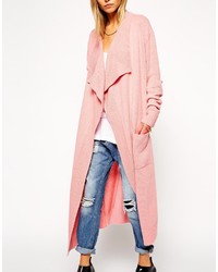 dunkelblaue Strickjacke mit einer offenen Front von Asos