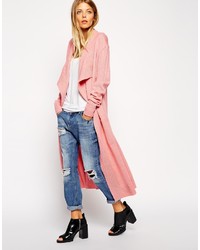 dunkelblaue Strickjacke mit einer offenen Front von Asos