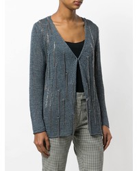 dunkelblaue Strickjacke mit einer offenen Front von Fabiana Filippi