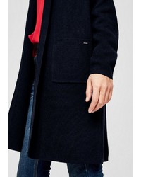 dunkelblaue Strickjacke mit einer offenen Front von S.OLIVER RED LABEL