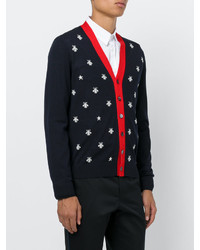 dunkelblaue Strickjacke mit Sternenmuster von Gucci