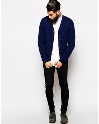 dunkelblaue Strickjacke von Asos