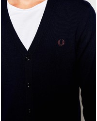 dunkelblaue Strickjacke von Fred Perry