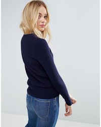 dunkelblaue Strickjacke von Asos