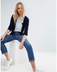 dunkelblaue Strickjacke von Asos