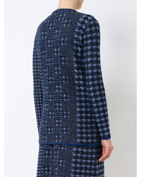 dunkelblaue Strickjacke von Oscar de la Renta