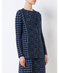 dunkelblaue Strickjacke von Oscar de la Renta