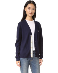 dunkelblaue Strickjacke von MAISON KITSUNE