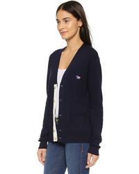 dunkelblaue Strickjacke von MAISON KITSUNE