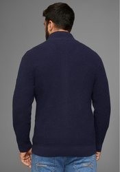 dunkelblaue Strickjacke von DELMAO