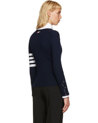 dunkelblaue Strickjacke von Thom Browne