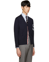 dunkelblaue Strickjacke von Thom Browne