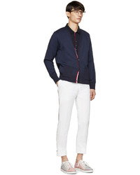 dunkelblaue Strickjacke von Thom Browne