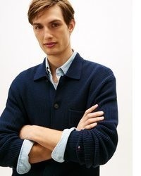 dunkelblaue Strickjacke von Tommy Hilfiger