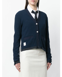 dunkelblaue Strickjacke von Thom Browne