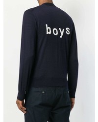 dunkelblaue Strickjacke von Comme Des Garçons Shirt Boys