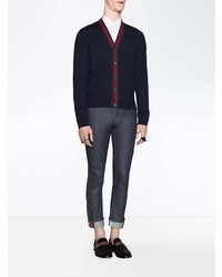 dunkelblaue Strickjacke von Gucci