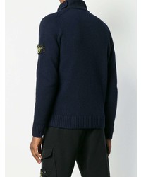 dunkelblaue Strickjacke von Stone Island