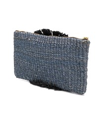 dunkelblaue Stroh Clutch von Aranaz