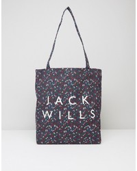 dunkelblaue Taschen mit Blumenmuster von Jack Wills