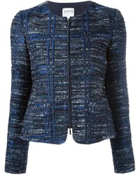 dunkelblaue Tweed-Jacke von Armani Collezioni