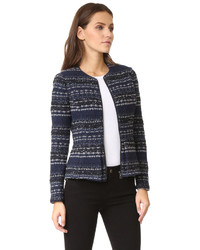 dunkelblaue Tweed-Jacke von Rebecca Taylor