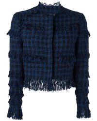 dunkelblaue Tweed-Jacke von MSGM