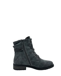 dunkelblaue Ugg Stiefel aus Leder von Nowaland