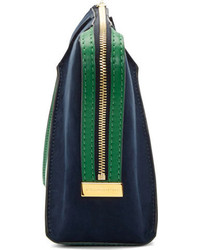 dunkelblaue und grüne Leder Clutch von Stella McCartney