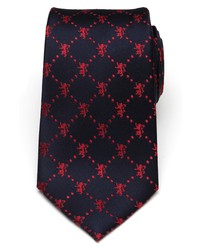 dunkelblaue und rote bedruckte Krawatte