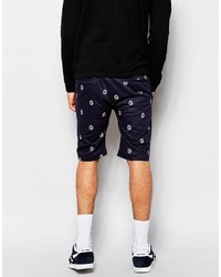 dunkelblaue und weiße bedruckte Shorts von Billionaire Boys Club