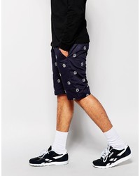 dunkelblaue und weiße bedruckte Shorts von Billionaire Boys Club