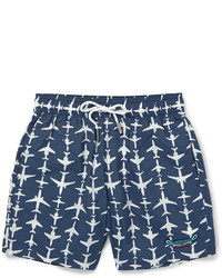 dunkelblaue und weiße bedruckte Shorts von Limoland