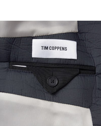 dunkelblaue und weiße Bomberjacke von Tim Coppens