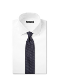 dunkelblaue und weiße gepunktete Krawatte von Tom Ford