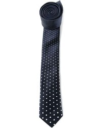 dunkelblaue und weiße gepunktete Krawatte von Neil Barrett