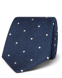 dunkelblaue und weiße gepunktete Krawatte von Paul Smith