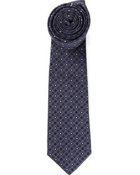 dunkelblaue und weiße gepunktete Krawatte von Valentino
