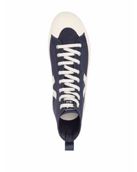 dunkelblaue und weiße hohe Sneakers aus Segeltuch von Veja