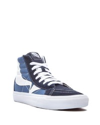 dunkelblaue und weiße hohe Sneakers aus Segeltuch von Vans