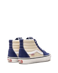 dunkelblaue und weiße hohe Sneakers aus Wildleder von Vans