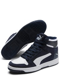 dunkelblaue und weiße hohe Sneakers von Puma